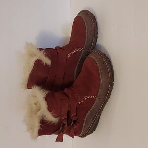 SOREL Waterproof Winter Boots Rust Suede Size 7 Thinsulate Fur Snow Boots